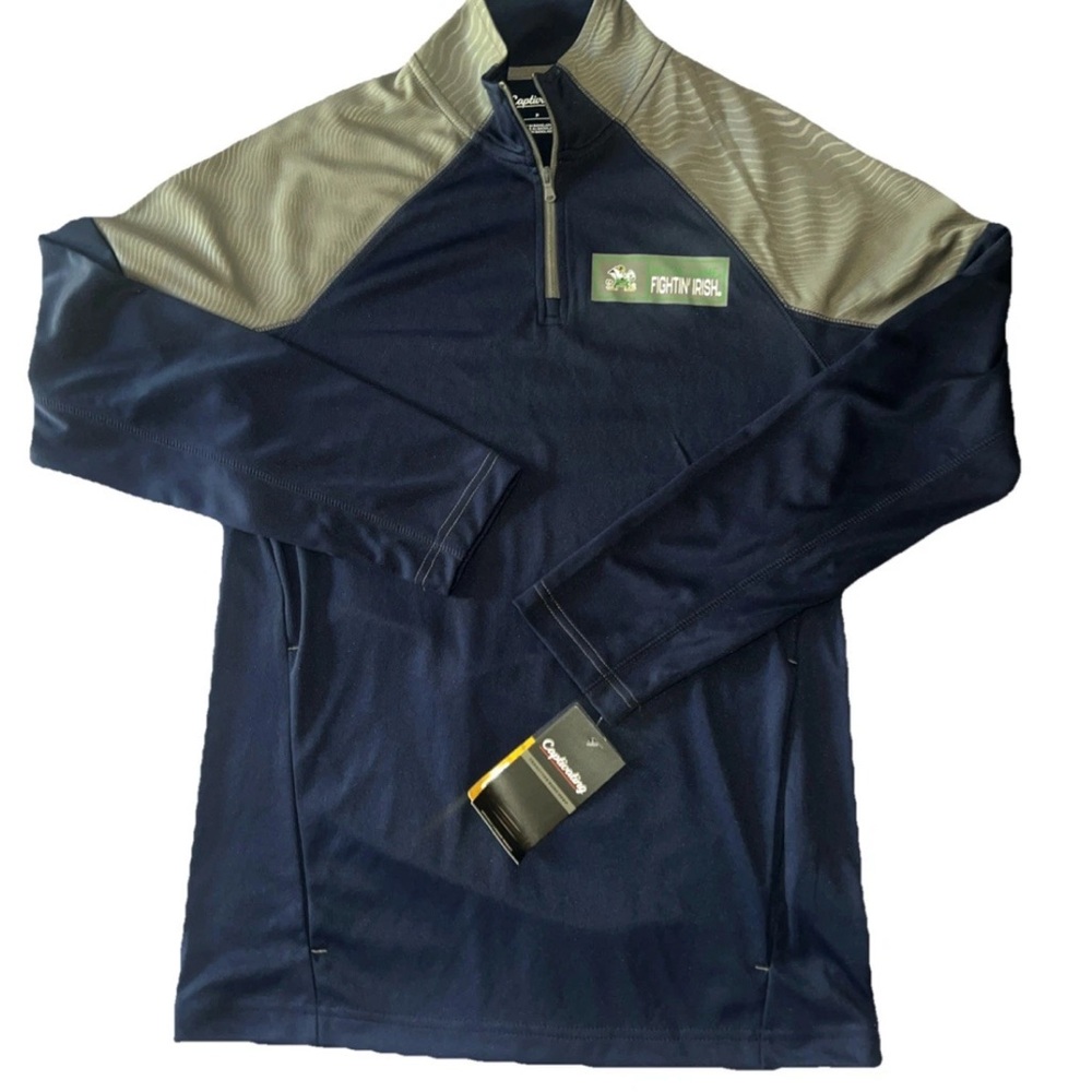 NOTRE DAME UNIVERSITY Fighting IRISH Mens Small Long Sleeve 1/4 Zip Pullover NWT